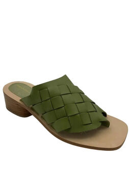 INTENTIONALLY BLANK Woven Leather Sandals Olive - Medium